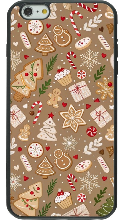 iPhone 6 Plus / 6s Plus Case Hülle - Silikon schwarz Christmas 25 Pattern Ginger Cookie