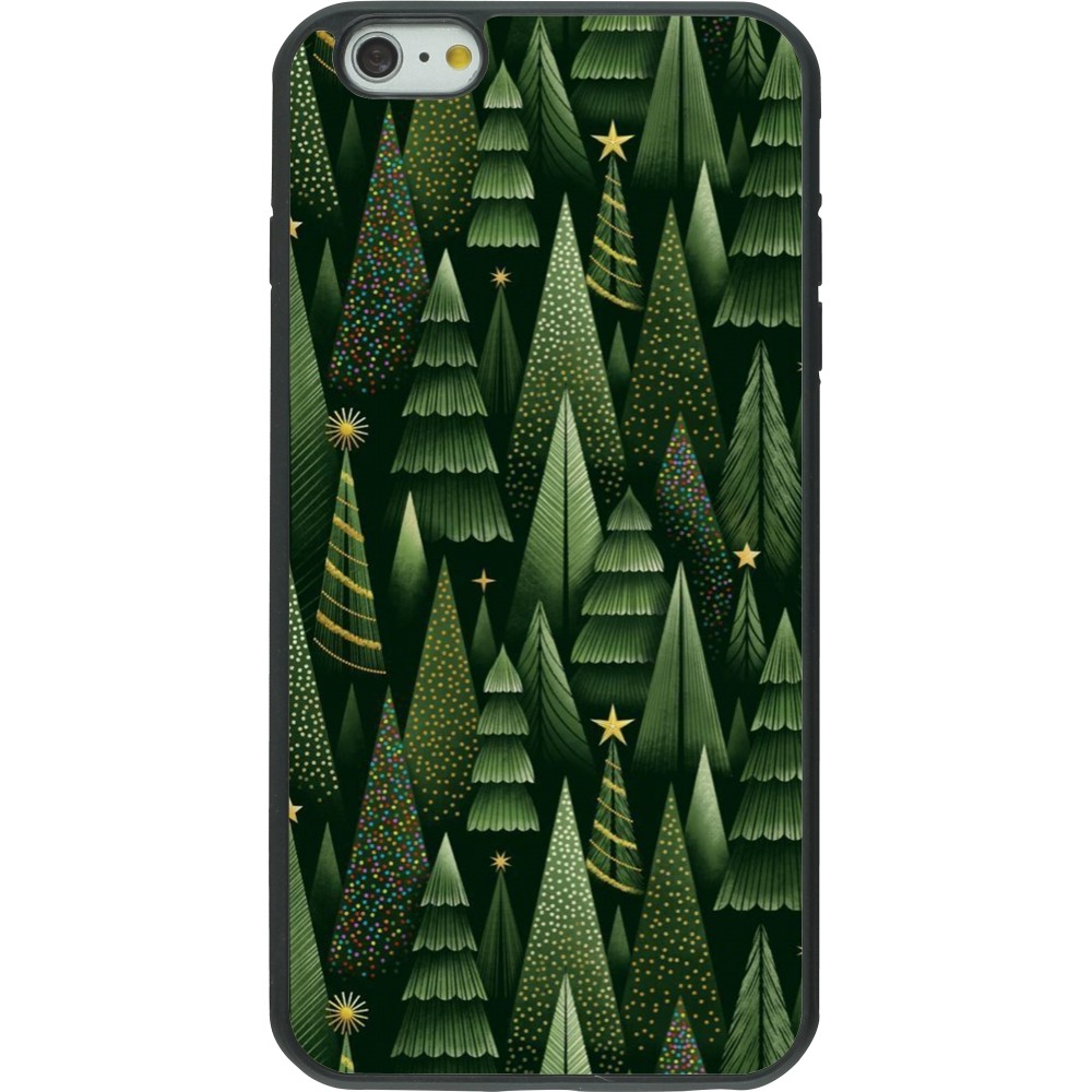 iPhone 6 Plus / 6s Plus Case Hülle - Silikon schwarz Christmas 25 Pattern Xmas Tree