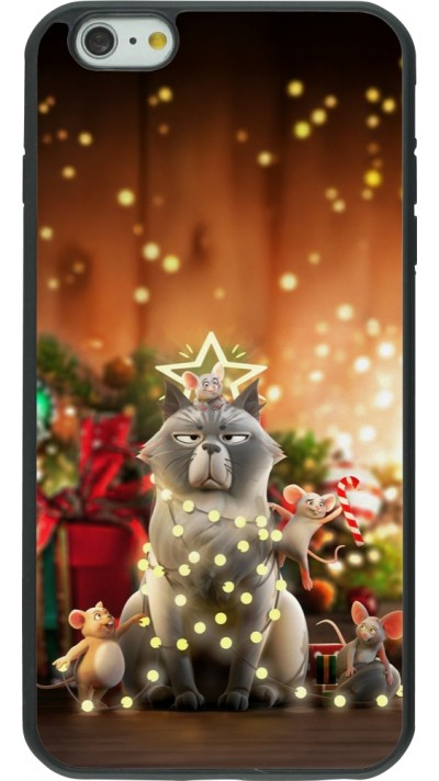 iPhone 6 Plus / 6s Plus Case Hülle - Silikon schwarz Christmas 25 Xmas Cat
