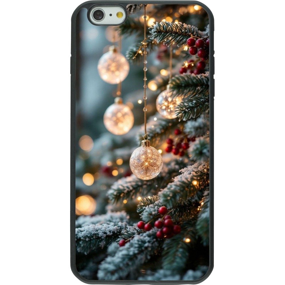 iPhone 6 Plus / 6s Plus Case Hülle - Silikon schwarz Christmas 25 Xmas Decorated Tree