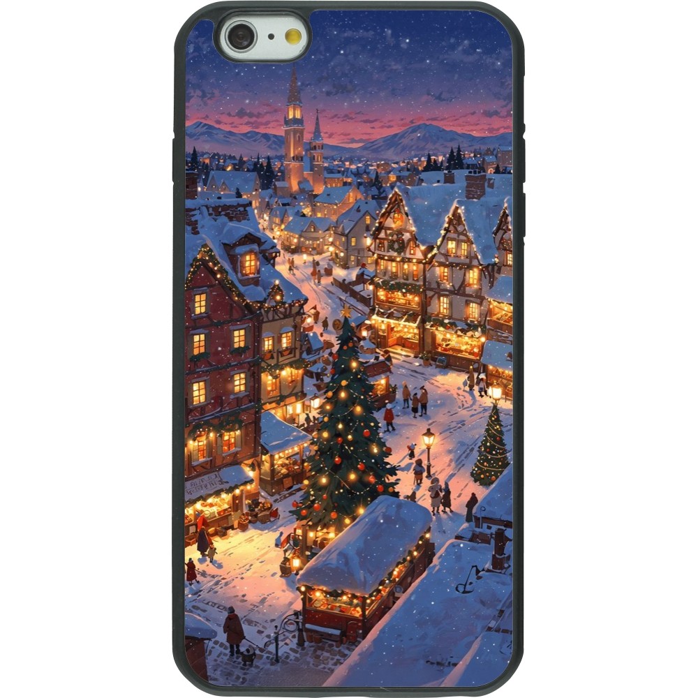iPhone 6 Plus / 6s Plus Case Hülle - Silikon schwarz Christmas 25 Xmas Village