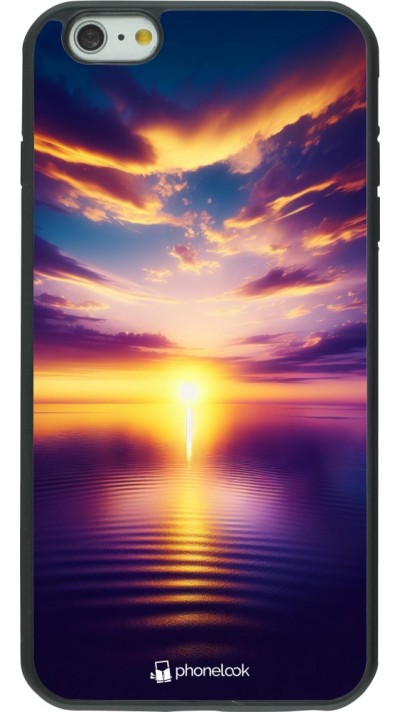 iPhone 6 Plus / 6s Plus Case Hülle - Silikon schwarz Sonnenuntergang gelb violett