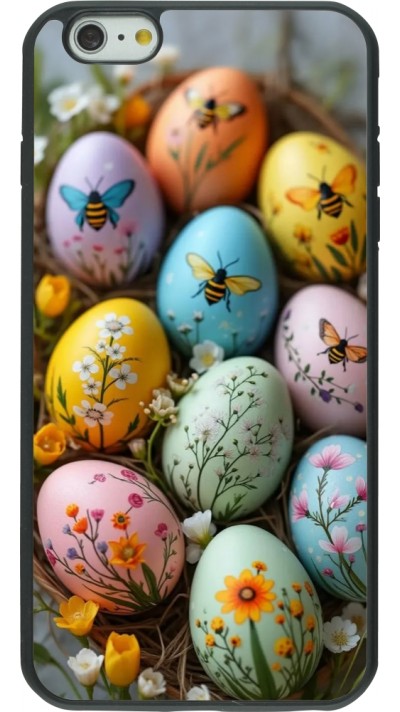 iPhone 6 Plus / 6s Plus Case Hülle - Silikon schwarz Easter 2026 Eggs with bees