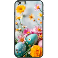 iPhone 6 Plus / 6s Plus Case Hülle - Silikon schwarz Easter 2026 Eggs with flowers