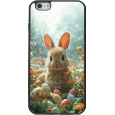 iPhone 6 Plus / 6s Plus Case Hülle - Silikon schwarz Easter 2026 Rabbit in the garden