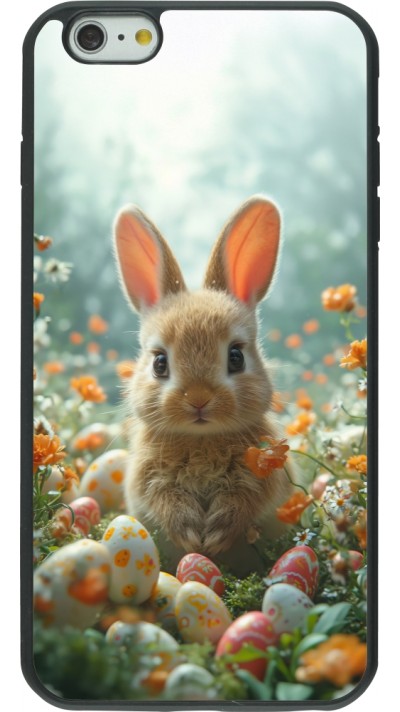 iPhone 6 Plus / 6s Plus Case Hülle - Silikon schwarz Easter 2026 Rabbit in the garden