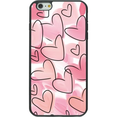 iPhone 6 Plus / 6s Plus Case Hülle - Silikon schwarz Easter 2023 pink hearts
