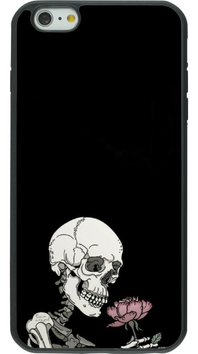 iPhone 6 Plus / 6s Plus Case Hülle - Silikon schwarz Halloween 2023 rose and skeleton