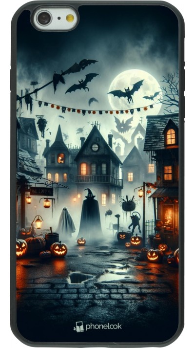 iPhone 6 Plus / 6s Plus Case Hülle - Silikon schwarz Halloween Spukstadt