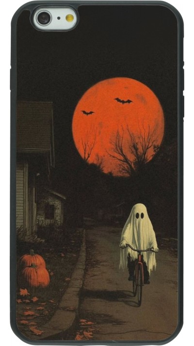 iPhone 6 Plus / 6s Plus Case Hülle - Silikon schwarz Halloween 2025 Ghost on a bicycle