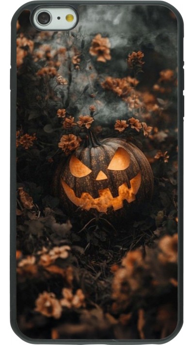 iPhone 6 Plus / 6s Plus Case Hülle - Silikon schwarz Halloween 2025 Pumpkin with flowers