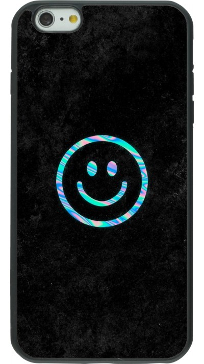 iPhone 6 Plus / 6s Plus Case Hülle - Silikon schwarz Happy smiley irisirt