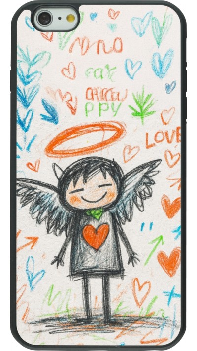 Coque iPhone 6 Plus / 6s Plus - Silicone rigide noir Little Angel Sketch Love
