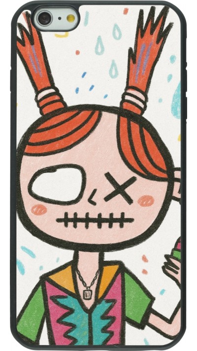 Coque iPhone 6 Plus / 6s Plus - Silicone rigide noir Little Girl Sketch
