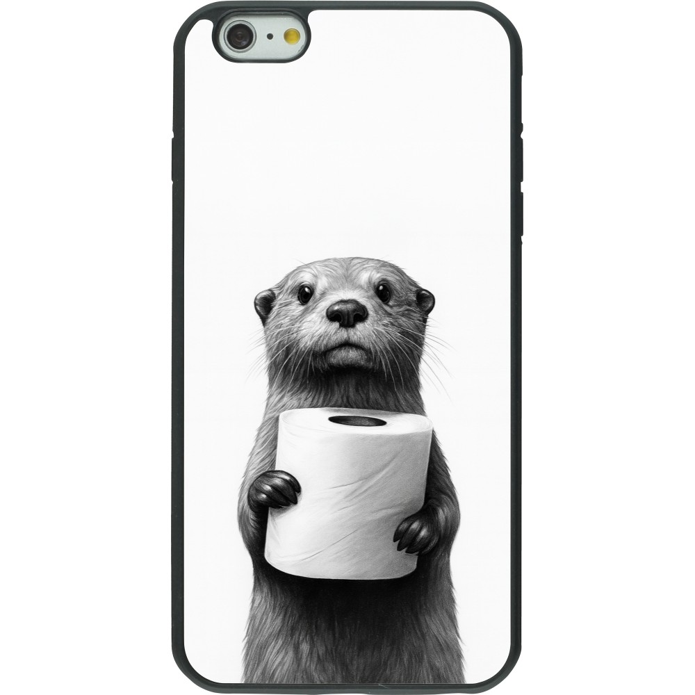 iPhone 6 Plus / 6s Plus Case Hülle - Silikon schwarz Otter Toilettenpapier