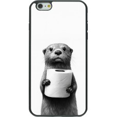 iPhone 6 Plus / 6s Plus Case Hülle - Silikon schwarz Otter Toilettenpapier