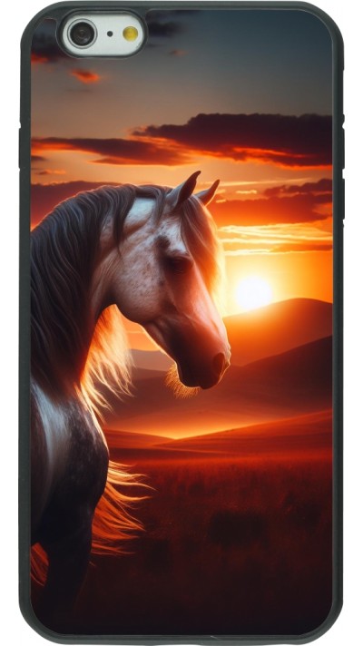 iPhone 6 Plus / 6s Plus Case Hülle - Silikon schwarz Majestätischer Sonnenuntergang Pferd