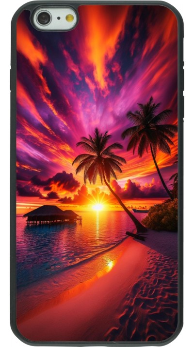 iPhone 6 Plus / 6s Plus Case Hülle - Silikon schwarz Malediven Abenddämmerung Glückseligkeit
