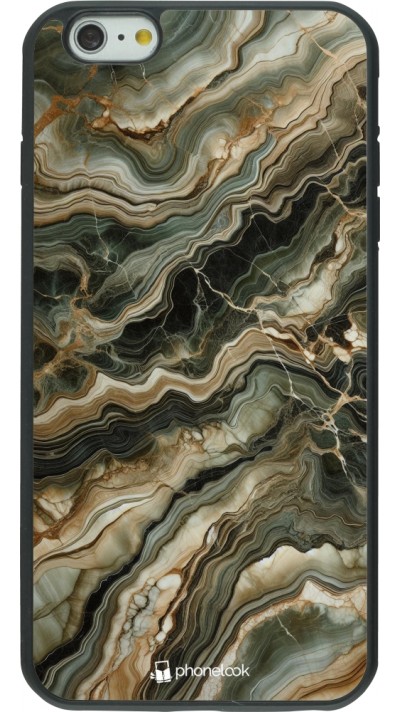 iPhone 6 Plus / 6s Plus Case Hülle - Silikon schwarz Oliv Marmor