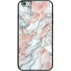 iPhone 6 Plus / 6s Plus Case Hülle - Silikon schwarz Rosa Leuchtender Marmor