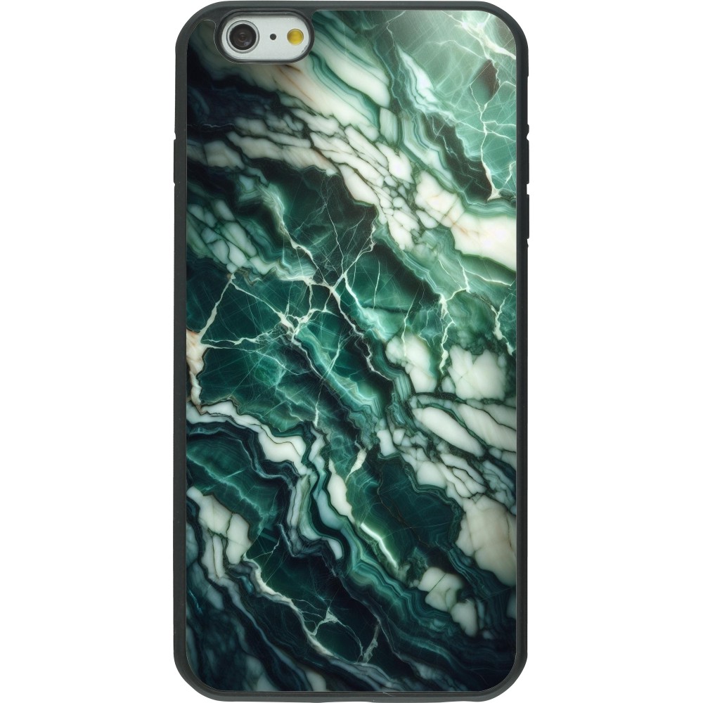 iPhone 6 Plus / 6s Plus Case Hülle - Silikon schwarz Majestätischer grüner Marmor