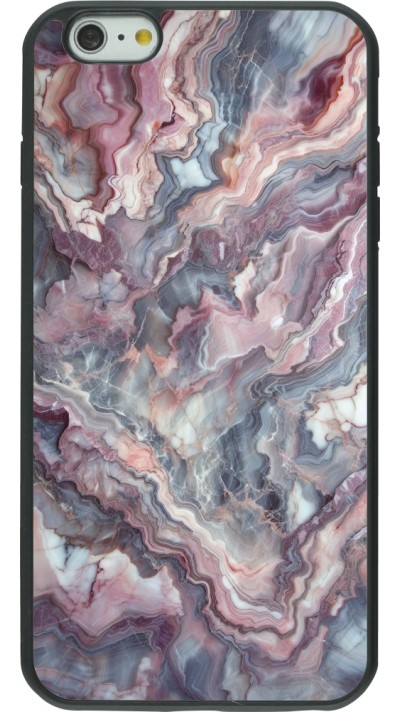 iPhone 6 Plus / 6s Plus Case Hülle - Silikon schwarz Violetter silberner Marmor