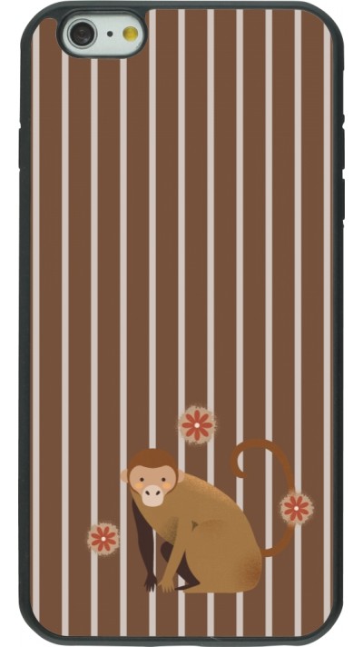 Coque iPhone 6 Plus / 6s Plus - Silicone rigide noir Monkey with stripes