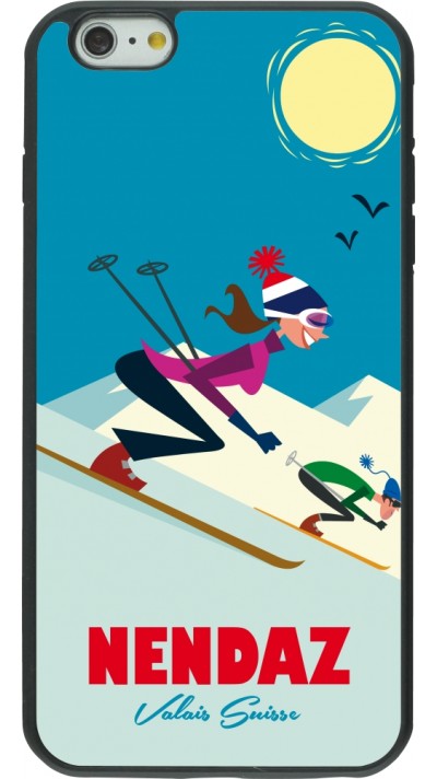 iPhone 6 Plus / 6s Plus Case Hülle - Silikon schwarz Nendaz Ski Downhill
