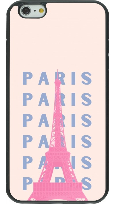 iPhone 6 Plus / 6s Plus Case Hülle - Silikon schwarz Paris Pink Print