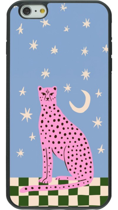 iPhone 6 Plus / 6s Plus Case Hülle - Silikon schwarz Pink leopard with stars 2026