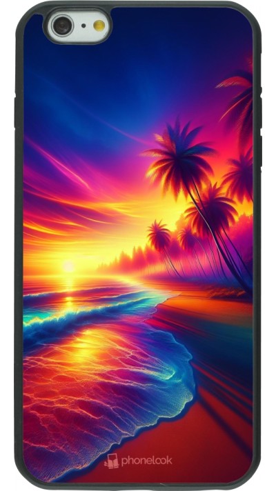 iPhone 6 Plus / 6s Plus Case Hülle - Silikon schwarz Strand Sonnenuntergang auffällig