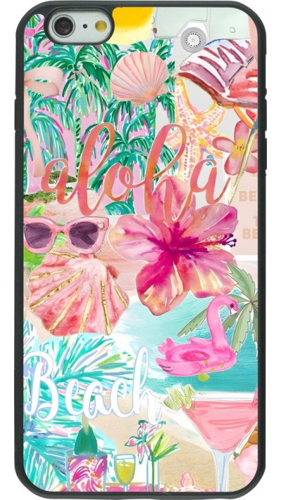 iPhone 6 Plus / 6s Plus Case Hülle - Silikon schwarz Preppy Collage Aloha