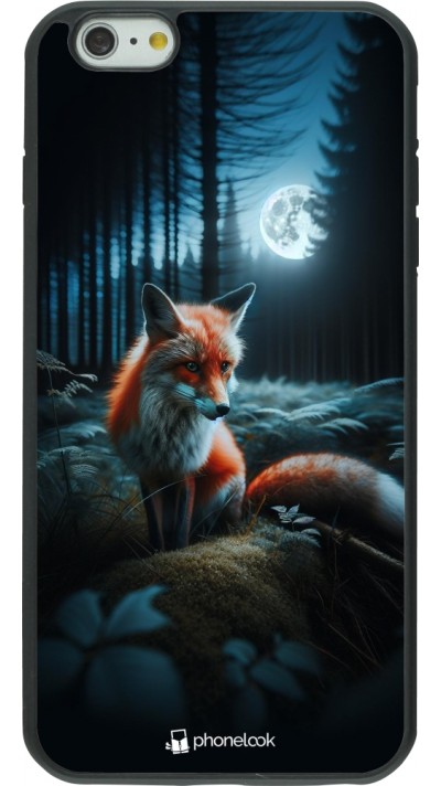 iPhone 6 Plus / 6s Plus Case Hülle - Silikon schwarz Fuchs Mond Wald