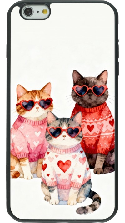 iPhone 6 Plus / 6s Plus Case Hülle - Silikon schwarz Saint Valentines Day 26 Cat Love