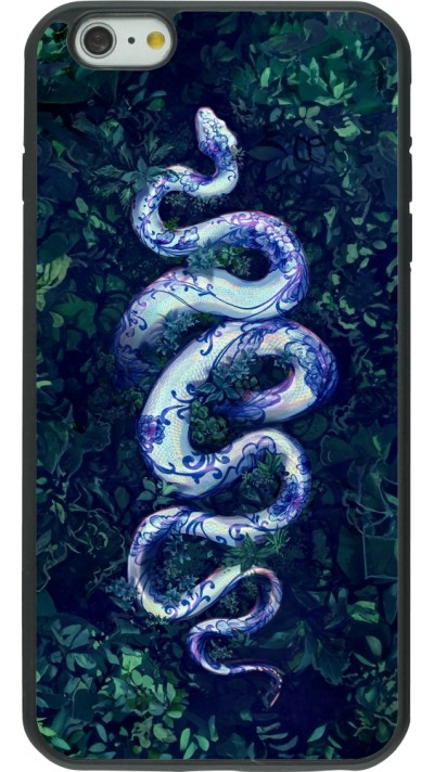 iPhone 6 Plus / 6s Plus Case Hülle - Silikon schwarz Snake Blue Anaconda