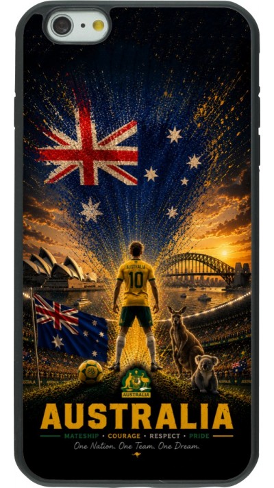 iPhone 6 Plus / 6s Plus Case Hülle - Silikon schwarz Fussball Australien splash 2026