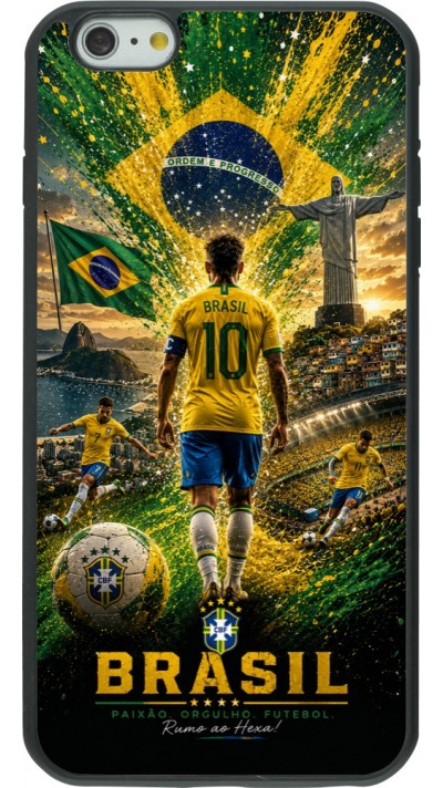 iPhone 6 Plus / 6s Plus Case Hülle - Silikon schwarz Fussball Brasilien splash 2026