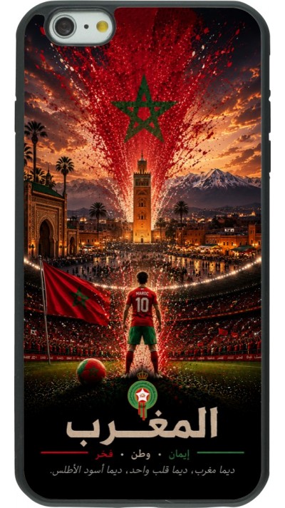 iPhone 6 Plus / 6s Plus Case Hülle - Silikon schwarz Fussball Marokko splash 2026