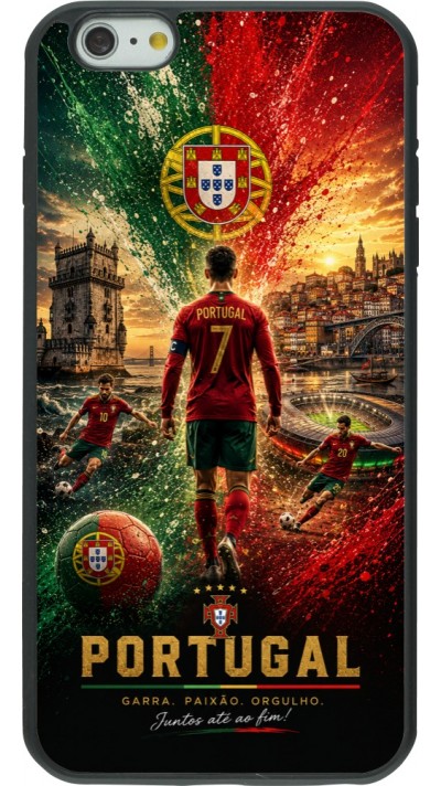 iPhone 6 Plus / 6s Plus Case Hülle - Silikon schwarz Fussball Portugal splash 2026