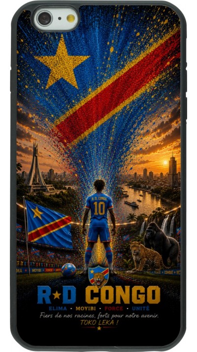 iPhone 6 Plus / 6s Plus Case Hülle - Silikon schwarz Fussball Demokratische Republik Kongo splash 2026