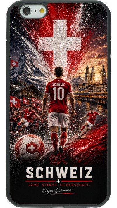 iPhone 6 Plus / 6s Plus Case Hülle - Silikon schwarz Fussball Schweiz splash 2026