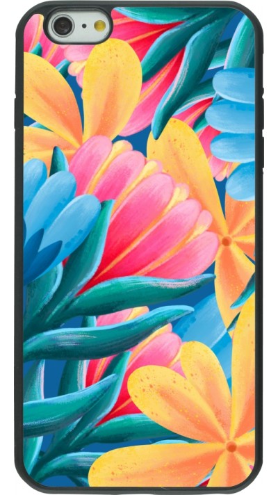 iPhone 6 Plus / 6s Plus Case Hülle - Silikon schwarz Spring 23 colorful flowers