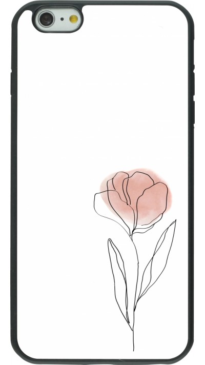 iPhone 6 Plus / 6s Plus Case Hülle - Silikon schwarz Spring 23 minimalist flower