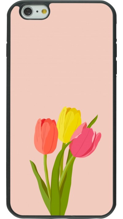 iPhone 6 Plus / 6s Plus Case Hülle - Silikon schwarz Spring 23 tulip trio
