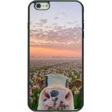iPhone 6 Plus / 6s Plus Case Hülle - Silikon schwarz Cow with tulips 2026