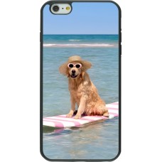 iPhone 6 Plus / 6s Plus Case Hülle - Silikon schwarz Summer Dog on Paddle