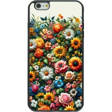 iPhone 6 Plus / 6s Plus Case Hülle - Silikon schwarz Sommer Blumenmuster