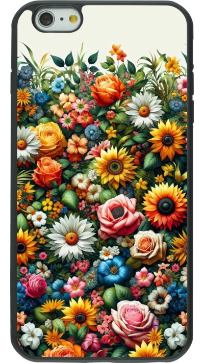 iPhone 6 Plus / 6s Plus Case Hülle - Silikon schwarz Sommer Blumenmuster