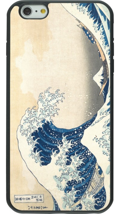 Coque iPhone 6 Plus / 6s Plus - Silicone rigide noir Tableau art - La Grande Vague de Kanagawa - Hokusai