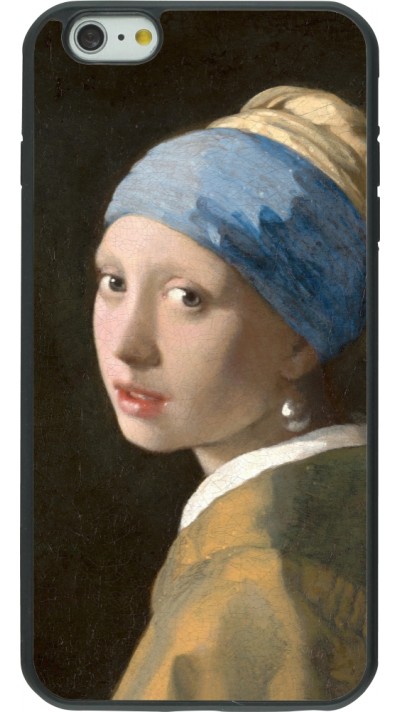 Coque iPhone 6 Plus / 6s Plus - Silicone rigide noir Tableau art - La Jeune fille à la perle - Johannes Vermeer